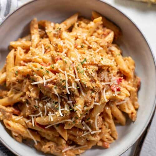 Penne Pasta with Kale & Vegan Italian Sausage – No Sweat Vegan